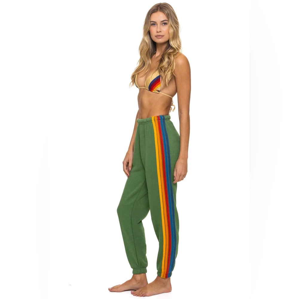 Aviator Nation 5 stripe sweatpants in palm green size small. Brand new
